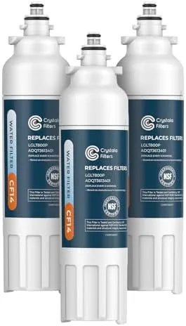 crystala filters lt800p refrigerator water filter compatible with lt800p adq73613401 adq73613402 adq73613408 adq75795104 kenmore 9490 46 9490 lsxs26326s lmxc23746s lmxc23746d pack of 3